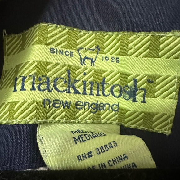 Vintage Mackintosh Nautical Boat Themed Navy Blue and Green Rain Coat - Picture 9 of 12